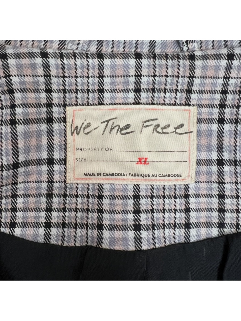 Free People We The Free Cali Plaid Blazer Jacket XL Oversized Preppy - Picture 7 of 9